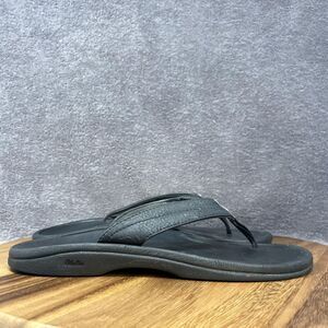 Olukai Womens Flip Flops Size 8 Ohana Thong Sandals Black Slip On Casual Beach